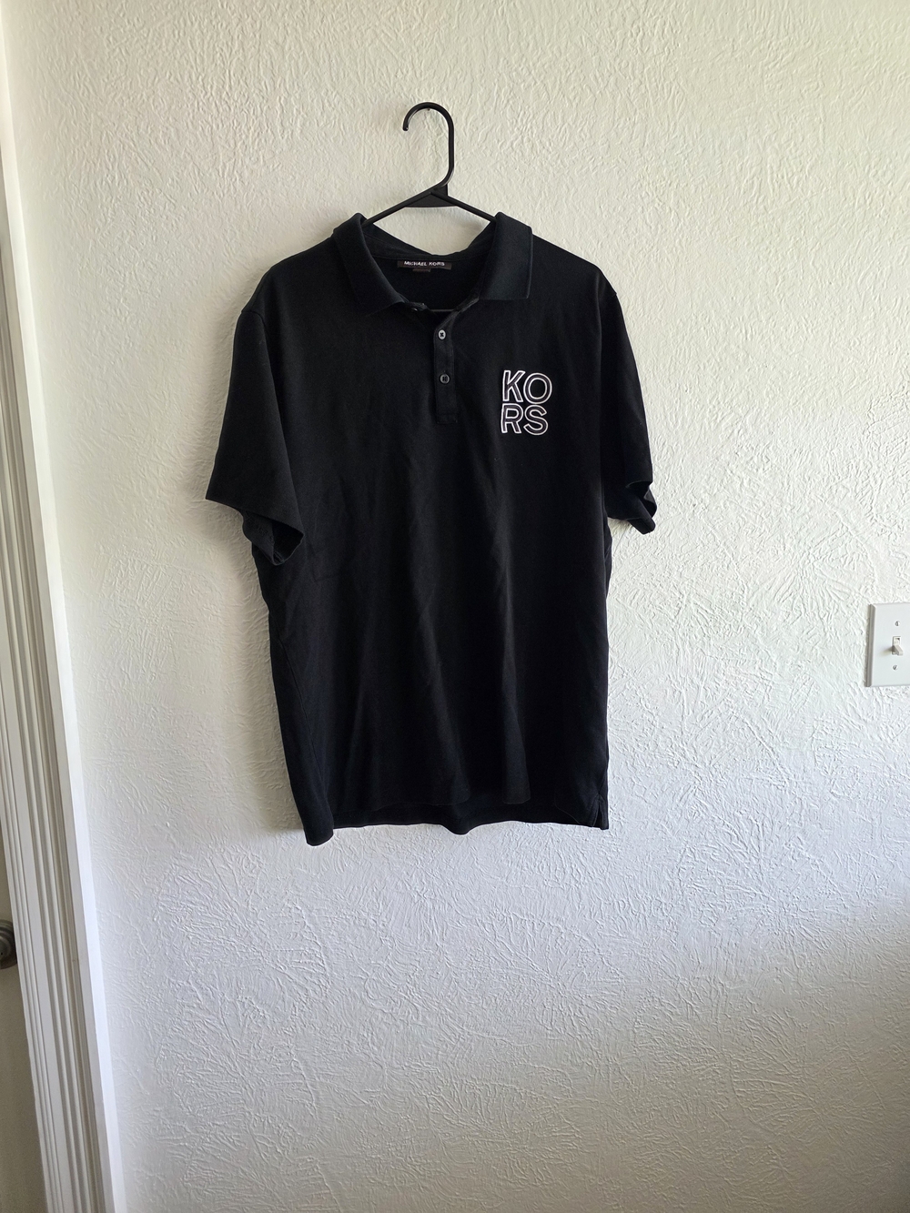 Michael Kors Black Polo with White KORS Chest Logo